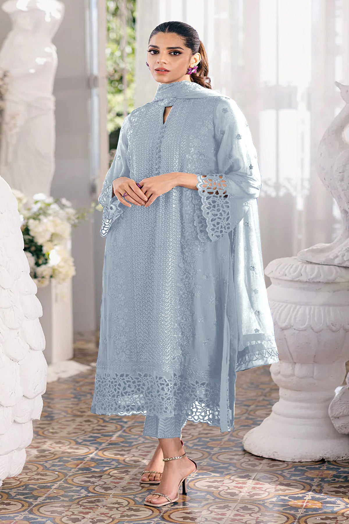 semi stitch / light-sky blue