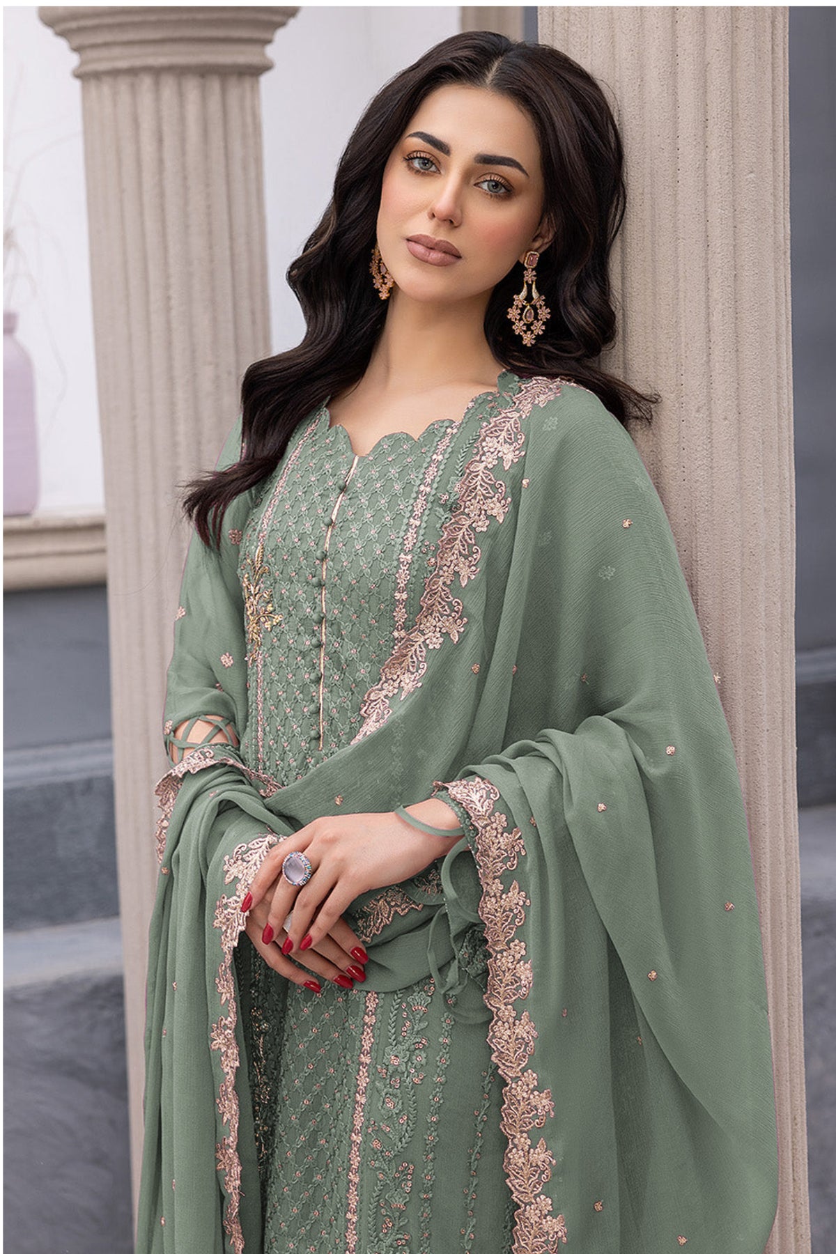semi stitch / green