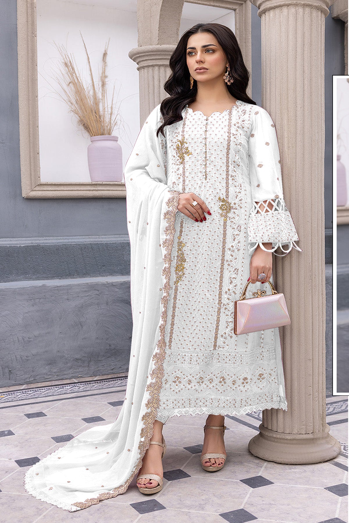 semi stitch / white