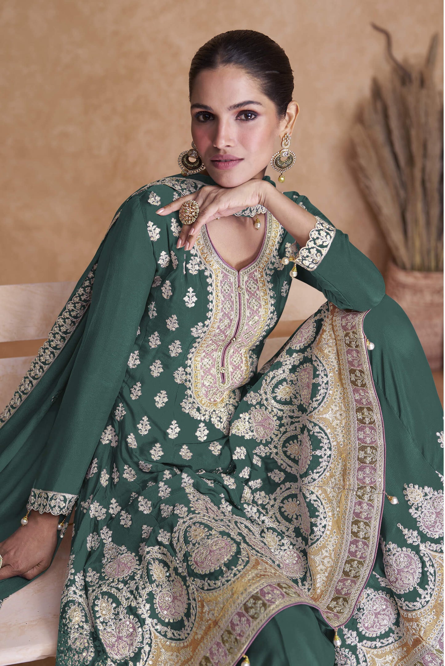 semi stitch / green