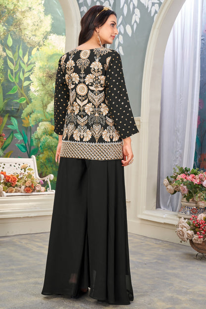 Heavy Work Black Color Stitched  Designer party Wear For Women